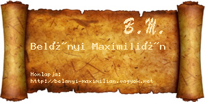 Belányi Maximilián névjegykártya